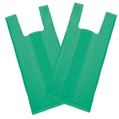 Sacola Plástica Lisa - Cor Verde Reciclada Tamanho 40 x 50