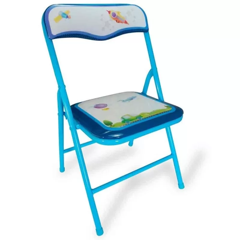 Conjunto Infantil Dobrável Retangular Azul – Bichinhos com 1 Cadeira