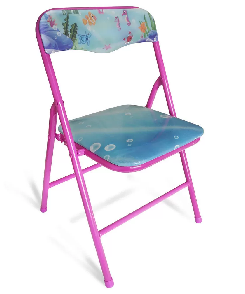 Conjunto Infantil Dobrável Retangular Rosa – Sereia com 1 Cadeira