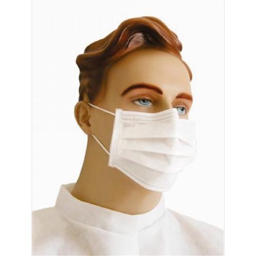Máscara Branca Tripla com Elástico – Pacote c/ 50 unidades