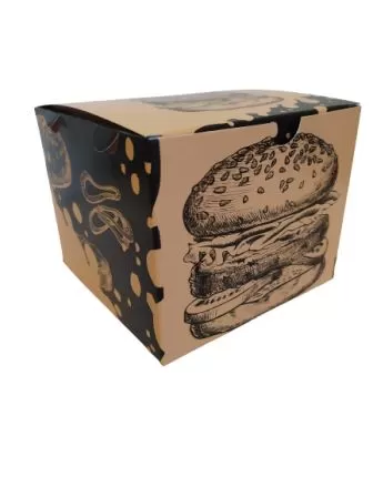 Caixa Lanche Hambúrguer Kraft – 9,5×9,5×11 Vendida Por Unidade