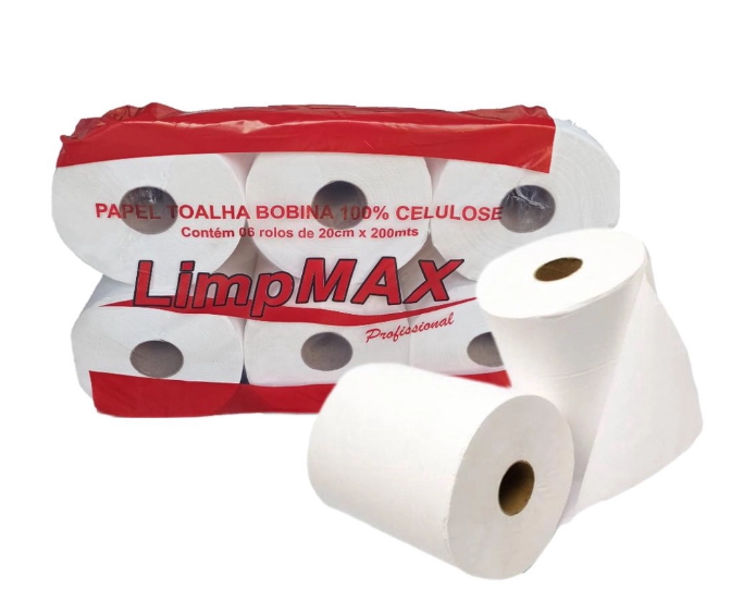 Papel Toalha Limpmax  6x20x200 - 100% Celulose - 20 gramas