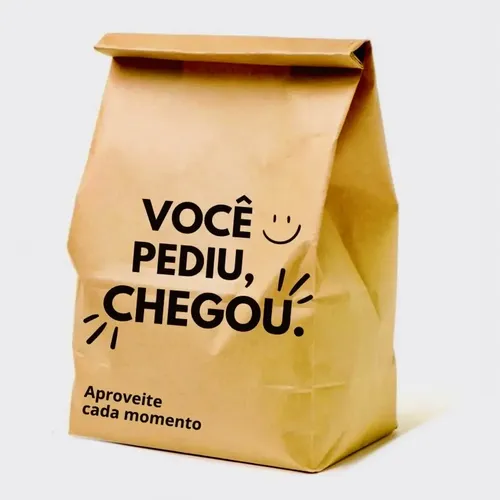 Saco Delivery Kraft Impresso G–32x22x12 -  C/50 unidades – 10  KGS.