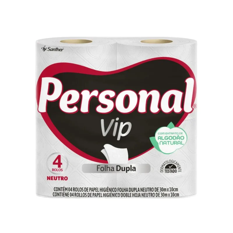 Papel Higiênico Folha Dupla Personal Vip 30m x 10 cm